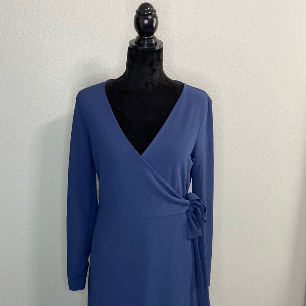 Banana Republic Graish/Blue Real Wrap Dress.